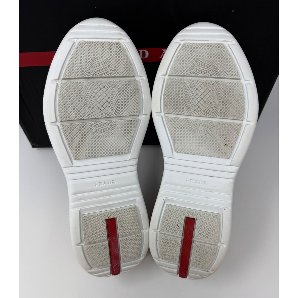 Prada Americas Cup Sneaker Leather Red Size 8.5 US 7.5 UK - Picture 6 of 10